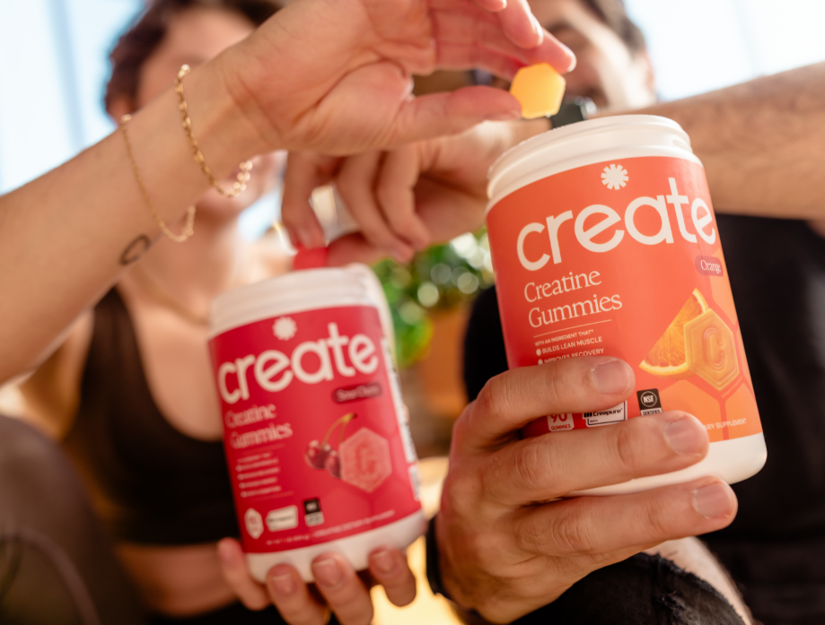 Create gummies held by friends